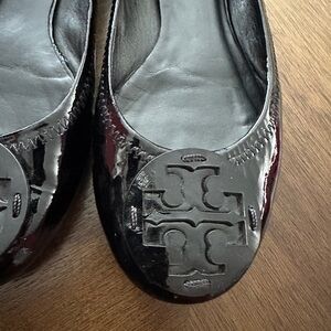 Tory Burch Black Patent Leather Ballet Flats